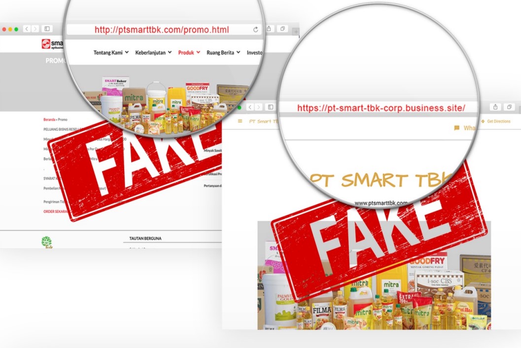 Discovery of fake PT SMART Tbk website