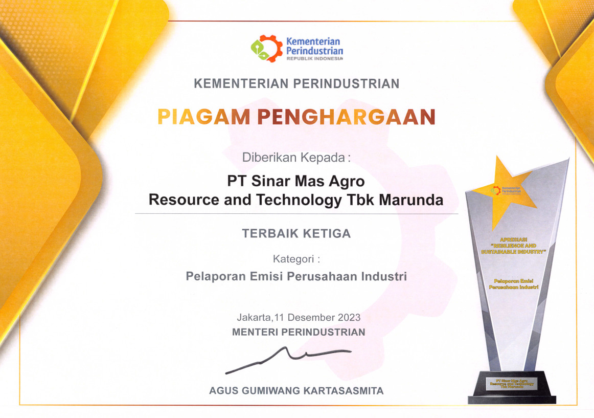 <em>Resilience and Sustainable Industry Award</em> dari Kementerian Perindustrian