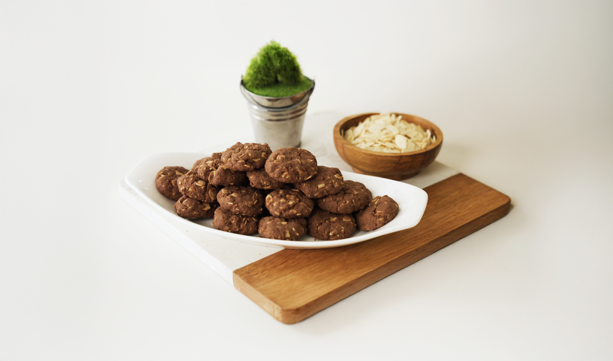 Chocolate Almond Vegan Cookies