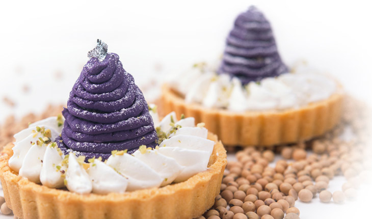 Soya Milk Pie with Taro Topping