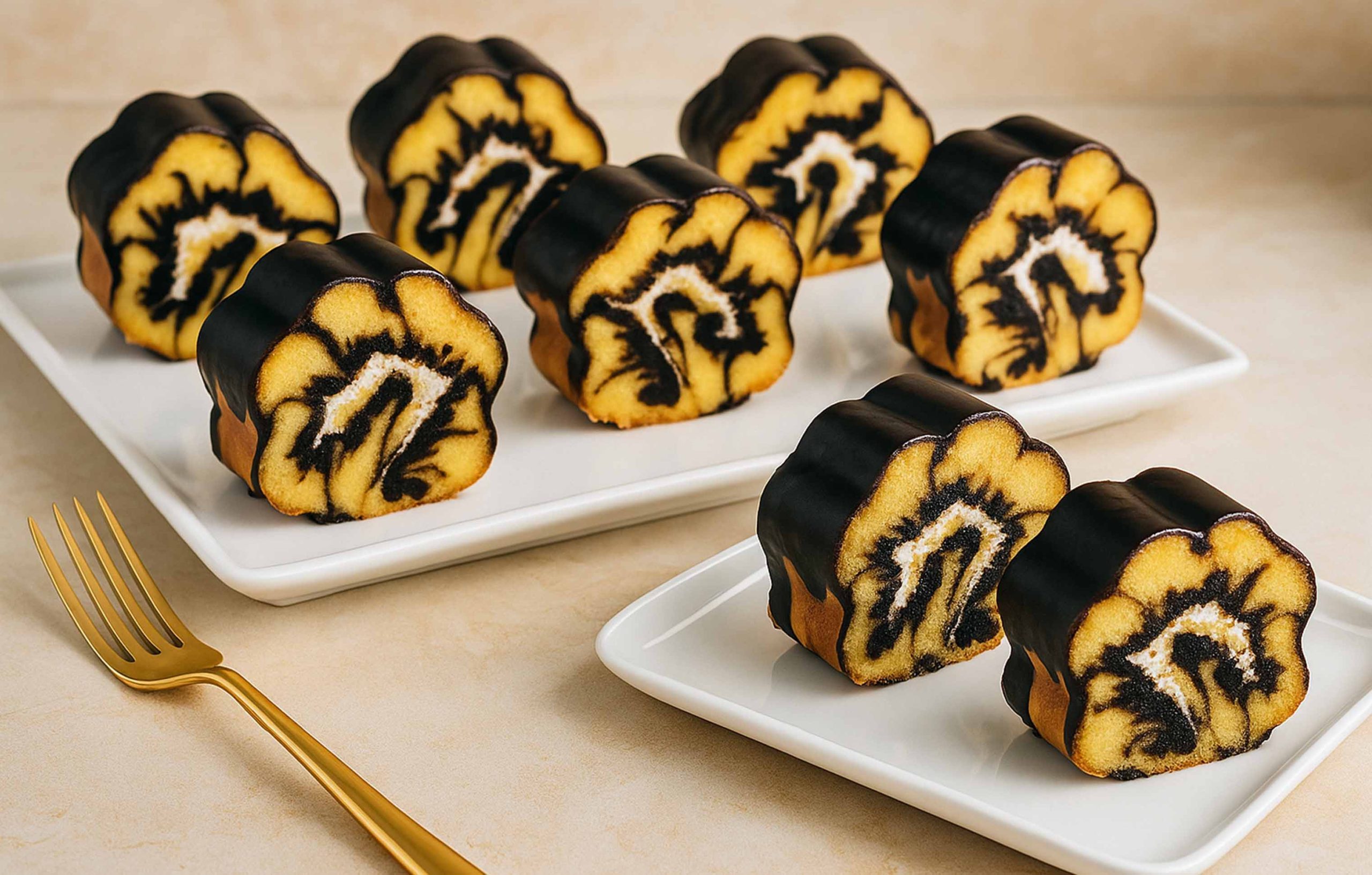 Sakura Marble Roll Cake
